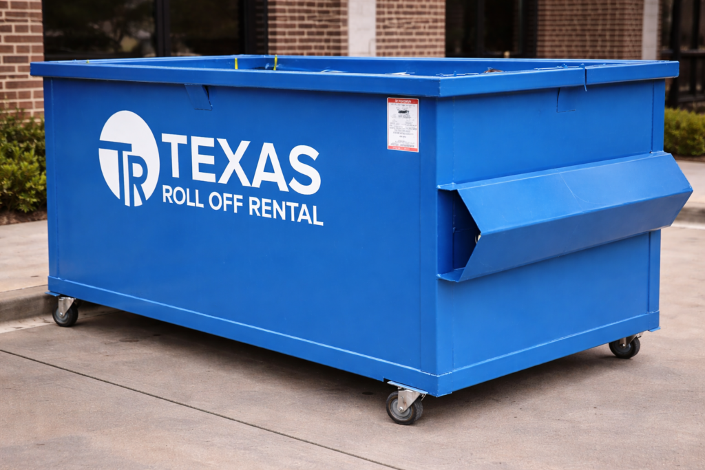 texas roll of rentals dumpster green color
